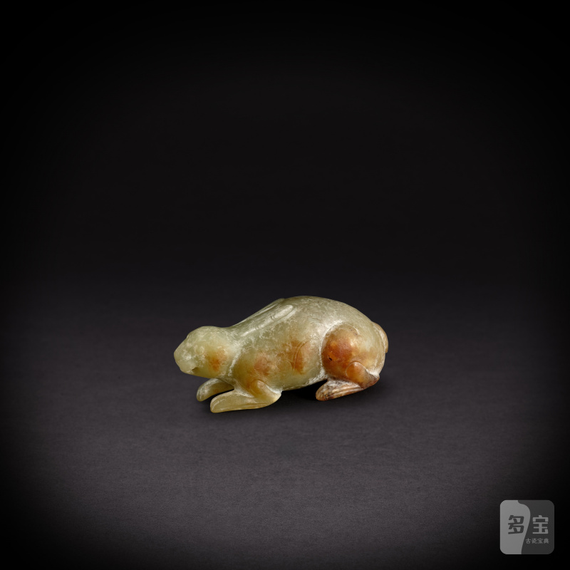 A celadon jade hare, Han dynasty | 漢 青玉兔 - 图2